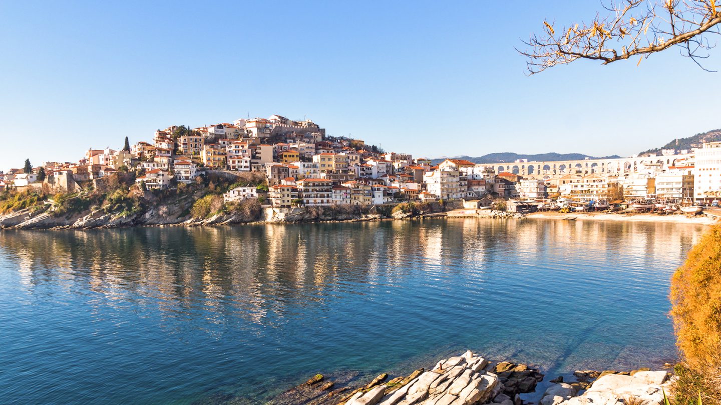 Port city of Kavala Greek port city